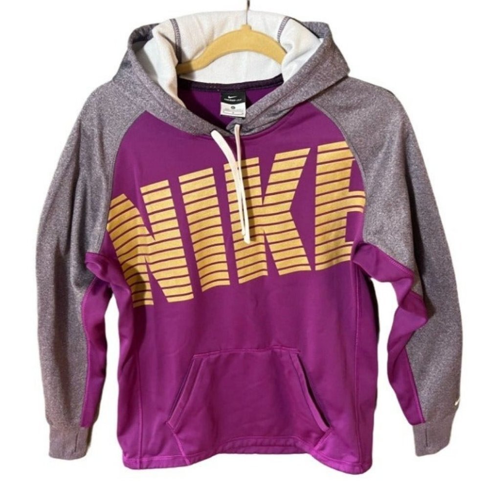 NIKE Women's Purple/Gray logo hoodie sweatshirt size M